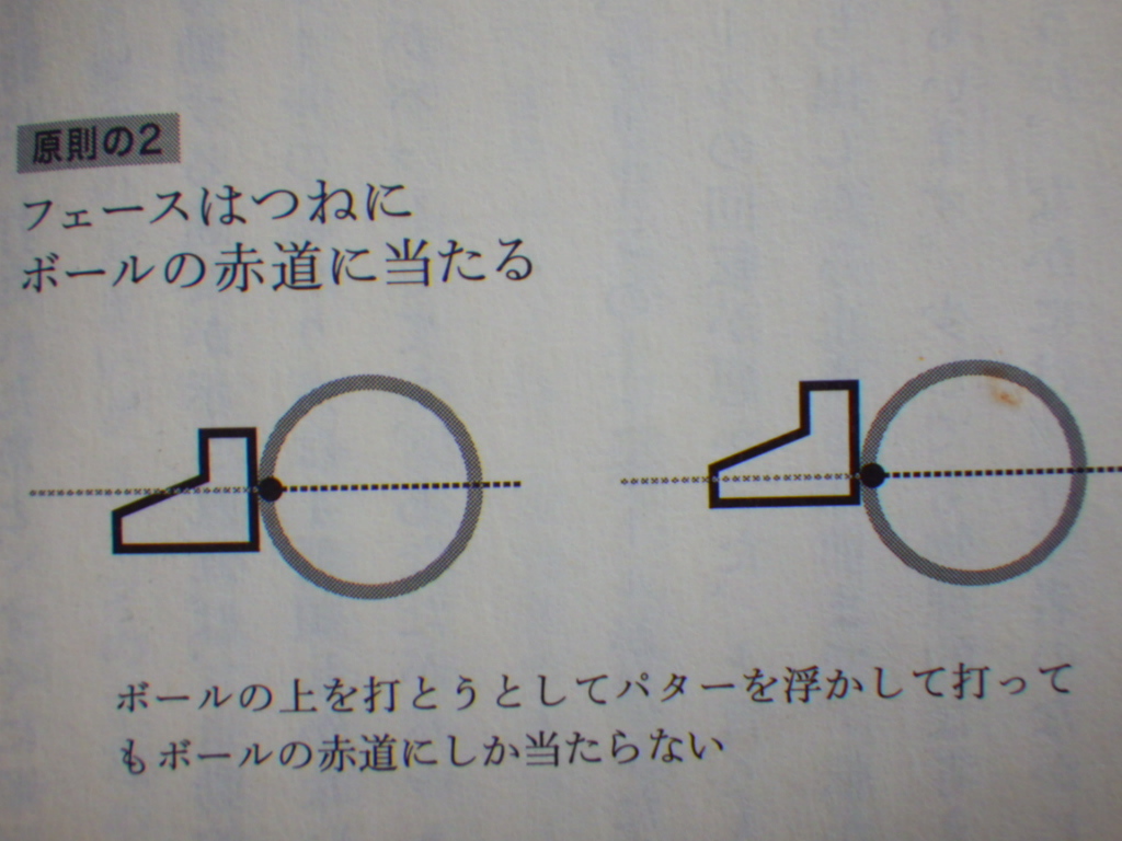 フェースはつねにボールの赤道に当たる パターで打たれたボールの動き 原則の２ 100切りゴルフ